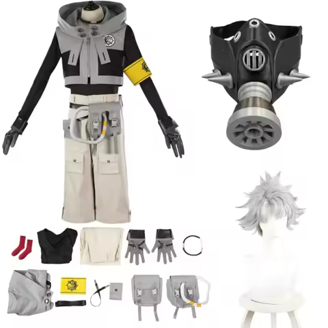 Gachiakuta Cosplay Rudo Cosplay Costume Full Set Uniform Outfit with Wig Mask Halloween Party Role P