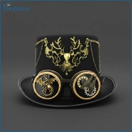 Gear and Chain Details Steampunk Top Hat Goggles Top Hat for Convention