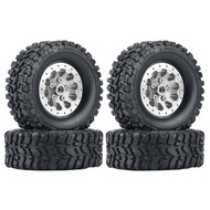 4Pcs Metal Beadlock Wheel Hub Wheel Rim and Rubber Tire for WPL C14 C24 B14 B24 B36 MN D90 MN99S RC 