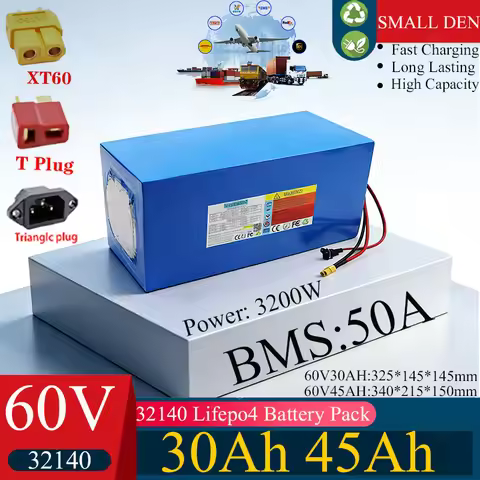 32140 60V30Ah 45AH Lifepo4 Rechargeable Battery Pack High Power built-in BMS For 60V Electric scoote