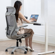 Affordable ergonomic dorm chair, flip-up armrest, space-saving swivel mesh desk chair for student be
