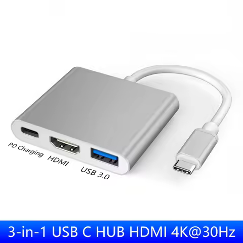 3 IN 1 USB C HUB TYPE-C to HDMI Adapter TYPE C Extension Cable USB 3.0 Converter HDMI-compatible Ada
