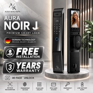AURA NOIR J Smart Lock Malaysia | 3D Face Unlock | Live CCTV | 4.5 Inch Camera | Video Intercom