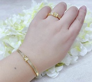 (173) 10k gold bangle for daily use and occasions OPEN BANGLE AND ADJUSTABLE RING