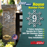 House Number Plate Nombor Rumah 门牌 Stainless Steel 304 白钢门牌 RS105
