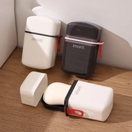 New Soap Box Portable Travel Plastic Mini Drain Soap Box with Sealing Lid Bathroom Soap Case