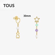 TOUS 9 Kt Gold Long Earrings With 30 Mm Gemstone Silhouette Suitable For Women Birthday Gift Valenti