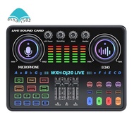 DJ20 Studio Sound Card with 48V Microphone System, Reverberation Tech, and Noise Reduction for Cardi