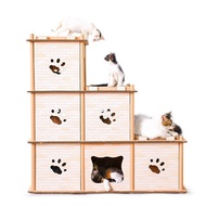 ☊┇๑Cat paradise cat climbing frame cat shelf cat litter one villa cat tree cat climbing frame with nest multi-layer corr