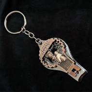 迪士尼Disney 金屬吊飾 銀銅雙包鏤空雕刻米老鼠造型多功能鑰匙圈指甲剪開瓶器吊飾@c807