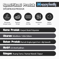 LOKAL (Hf) Local Cute Patterned Polyester Round Floor Carpet 90X90Cm 120X120Cm Premium Anti-Slip/