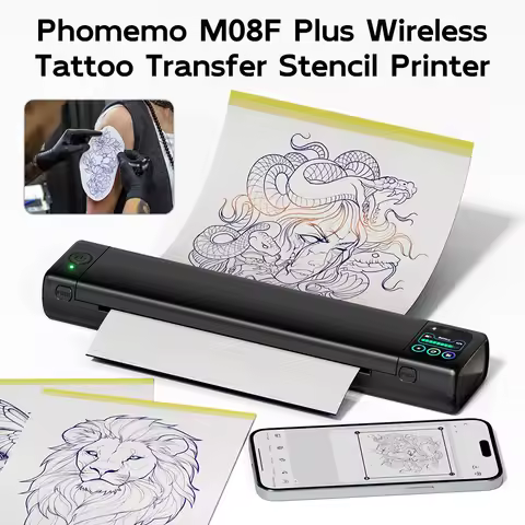 Phomemo M08F Plus Tattoo Stencil Printer with Touchscreen, Bluetooth Tattoo Printer Machine with 10p