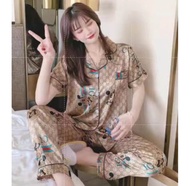 New silk Terno pajama for adults free size women’s sleepwear Korean style /student sleepwear