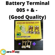 1 PAIR - CAR BATTERY TERMINAL CLAMP CLIPS 005 +/- WELL CONDUCT ELECTRICITY