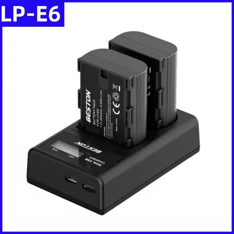 LP-E6 LPE6 E6N Camera Battery LED Dual Charger For Canon EOS 5DS R 5D Mark II 5D Mark III 6D 7D 70D 