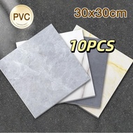 10PCS PVC Self Adhesive Floor Sticker Vinyl Flooring Indoor Balcony Floor Paper 30X30CM Marble Tiles