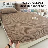 Kiandra Home 3in1 Plush Velvet Bedsheet with Pillowcase Fully Garterized Bed Cover Soft & Fluffy