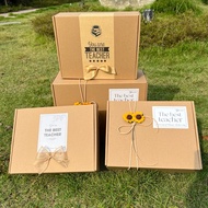 Teacher gift box 8-3, comes with a paper bag and straw paper to line the gift box.