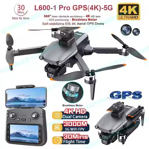 L600-1 Pro GPS Drone 4.5inch Screen Remote Control Dron Professional 4K HD Camera Laser Obstacle Avo