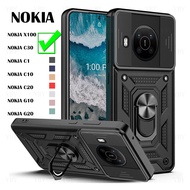 เคส Nokia X100 C30 C20 C10 C1 G10 G20กล้องโทรศัพท์กรณีผู้ถือแหวนยืน Bracket กันกระแทกฝาครอบด้านหลัง