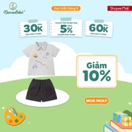 La Pomme polo neck short sleeve set to play with me - Cool Natural Cotton yarn - Boys - 9M - 5Y
