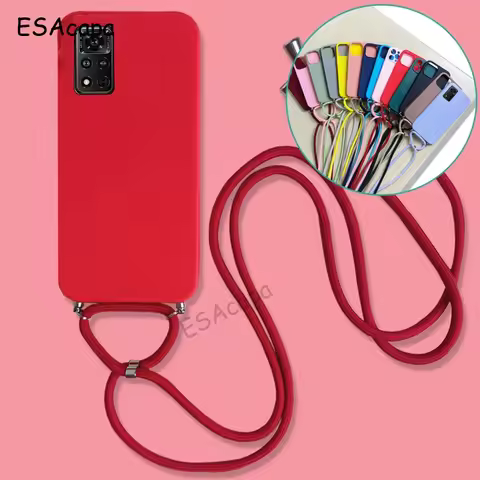 Necklace Lanyard Rope Case For Huawei Honor V40 5G V30 Pro 10X 9X Lite X10 MAX Candy Color TPU Phone