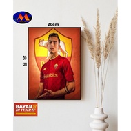 Wall decoration theme dybala/poster wood paulo dybala/ wall decoration as roma/walldecor