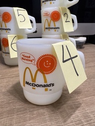 #4 美國70年代Fire King x McDonald's Good Morning 早餐牛奶玻璃杯 古物餐具 麥當勞紀念品 美式快餐 週邊 milk cup glass mug vintage 