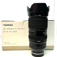 行貨 Tamron 50-400mm f4.5-6.3 (Sony E) 保養至2028年4月