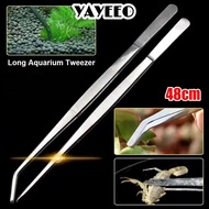 YAYEEO 1Pcs Aquarium Tweezer, Long Tong 48cm Water Grass Clip, Durable Stainless Steel Fish Tank Cle