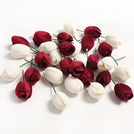 Artificial Rose Flowers for Home Wedding Decoration Red White Colors Silk Wedding Supplies Small Bouquet