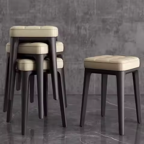 Household plastic thickened square stool, modern simple desk stool, dining room stool, low stool, st