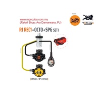 Scuba diving regulator, Tecline R1 REC1 + octo + SPG set 1