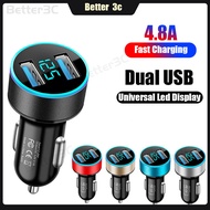 4.8A Car Charger 5v 2 Ports Fast Charging Adoptor For ios Type c Android Charger Universal Led Displ