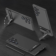 New For Samsung S23 Ultra Casing S23Ultra S23Plus Cover Adjustable Stand Solid Color Phone Case