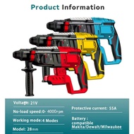 Xueqing Brushless 28MM Electric Hammer Drill Multifunctional Rotary Cordless Rechargeable PowerTool 