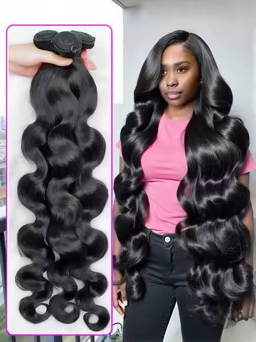 Body Wave 28 30 30 Inch Brazilian Remy Raw Virgin Unprocessed 100% Human Hair Water Wave Extensions 