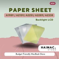 Paper Sheet A1989 A2159 A2251 A2289 A2338 - Backlight LCD MacBook Pro 13" 2018 2019 2020 2022 | Refl