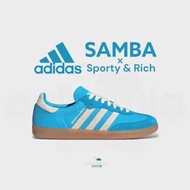 👟adidas Originals SAMBA OG x Sporty&amp;Rich 聯名款 Blue Rush/藍色衝刺/藍白 男女通用鞋款 運動休閒鞋 IE6975