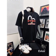 EVISU/God of Fortune 2026 Early Spring New Style Short-Sleeved T-Shirt Men Style Women Couple Style 