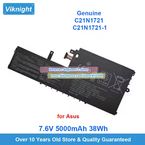 Genuine C21N1721 C21N1721-1 Battery 7.6V 5000mAh 38Wh for Asus E406M L406SA R420S R420SA Laptop Batt
