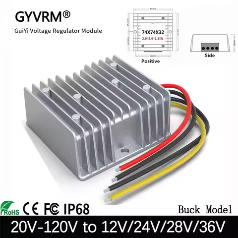 DC DC 100V（20-120V） to 12V 24V 28V 36V Buck Model Input Voltage 20-120V Output Voltage 12V Output Cu