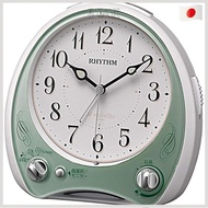 Rhythm (RHYTHM) alarm clock analog continuous second hand 38 songs melody alarm green 13.6×13.5×7.9cm Aria Cantabile N 8RM400SR05