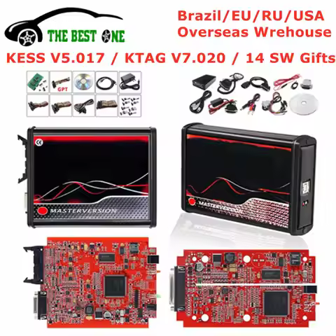 Add Brazil Warehouse Online EU KESS V5.017 OBD2 Manager Tuning Kit KTAG V7.020 K-tag Metal LED BDM F