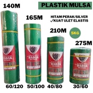 HITAM Black Silver Plastic Mulch 1 Roll Contains 5 kg Width 60 80 100 120 For Agriculture Chili Melo