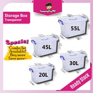 55L/45L Combo Set Storage Box Container Storage Box with wheel Storage Container Kotak Baju Box Baju