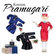 PREMIUM Girls' Flight Attendant Costume / Suit Flight Attendant Uniform Little Flight Attendant Prof