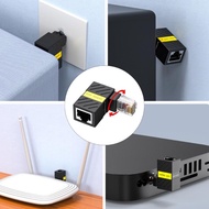 อะแดปเตอร์อีเทอร์เน็ต RJ45แบบหมุนได้ RJ45ตัวผู้กับตัวเมียอะแดปเตอร์อีเทอร์เน็ตป้องกันมุม90องศา Cat6ม