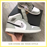 Jd 1 Mid Light Smoke Gray high-top shoes 1:1 standard [Real Picture - Full Box] - Gin Store V