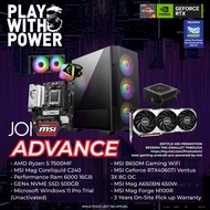 [ Powered by MSI ] JOI Advance Gaming PC ( Ryzen 5 7500MF, 16GB, 5XXGB, RTX4060TI 8GB )